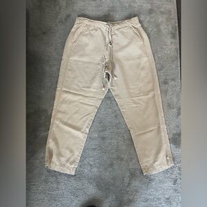 J.Crew Tie-waist seaside pant in linen blend M